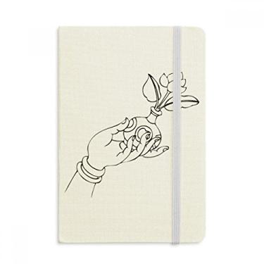 Imagem de Caderno com estampa de vaso de flor de mão para personalizar religião oficial de tecido rígido diário clássico