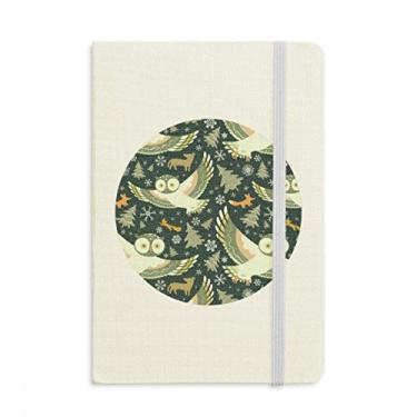 Imagem de Lovely Birds Owls Caderno de estampa floral escura oficial de tecido capa dura diário clássico