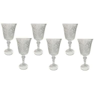 Imagem de Kit Jogo 6 Taças De Vidro Vinho Água Suco Diamante 160ml - Livon