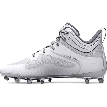 Imagem de Under Armour Sapato masculino Command Mid Lacrosse Mt TPU Cleat Shoe, (100) Branco/Branco/Branco, 8