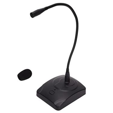 Imagem de Microfone pescoço de ganso ajustável de 360 graus, microfone de mesa com fio pescoço de ganso para reunião com cabo XLR para 6,35 mm para gravação de transmissão para teleconferência/aprendizagem, bate-papo online, jogos