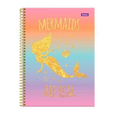 Imagem de Caderno Univ Mermaids Are Real 80 Folhas Sereia - Foroni