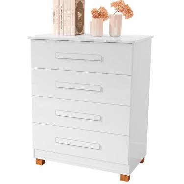 Imagem de Cômoda de Qualidade com 4 Gavetas100%MDF  Suíça Branca