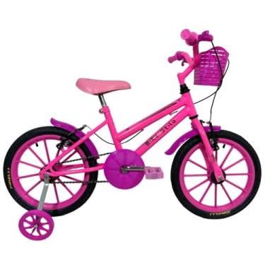 Imagem de Bicicleta Infantil Passeio Aro 16 Feminina Rosa Neon