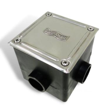 Imagem de Caixa de Passagem com Base Quadrada e Tampa Inox para Piscina Sodramar