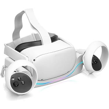 Imagem de RGEEK Estação de carregamento de parede para Quest 2, acessórios Quest 2 estação de carregamento com indicador LED, alta velocidade, estação de carregamento rápido com suporte de exibição para Quest 2