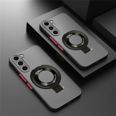 Imagem de Capa com suporte magnético para Samsung Galaxy S23 S22 S21 24 Ultra S20 FE Note 20 S10 Plus M54 Capa fosca de carga, preta, para Samsung a52s