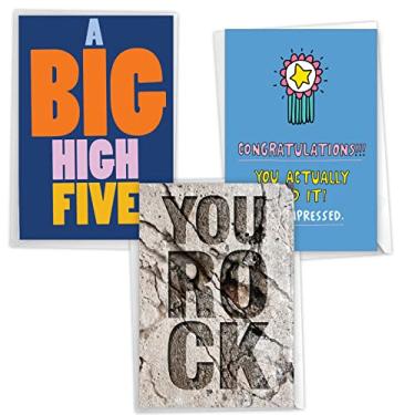 Imagem de NobleWorks Pacote sortido de 3 cartões de felicitações hilários com envelopes (3 designs, 1 cada) You Did It VC7978CGG-C1x3