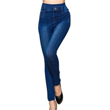 Imagem de Gerrit Calça legging feminina modeladora esportiva cintura treino corrida, Azul, 3G