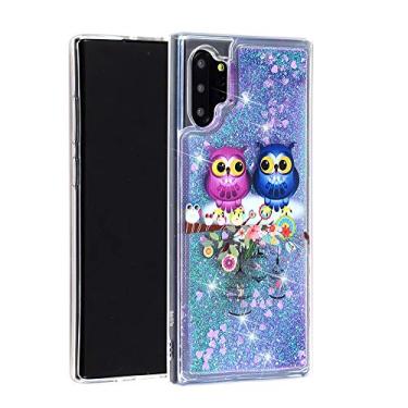Imagem de GYHOYA Capa para Samsung Note 10 Plus, Galaxy Note 10 Plus, linda capa protetora de TPU macio com glitter rosa para meninas e mulheres, areia movediça, transparente, macia, TPU (poliuretano