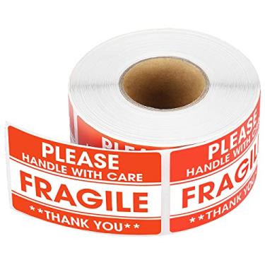 Imagem de LKXSPLABE Adesivos frágeis de 500 etiquetas de embalagem com adesivo forte para transporte e mudança de caixa