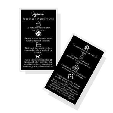 Imagem de Boutique Marketing LLC Cartões de instruções Vajacial Aftercare | Pacote com 50 | Tamanho do cartão de visita 5 x 9 cm | Kit de cuidados com a pele vaginal | Design preto com branco