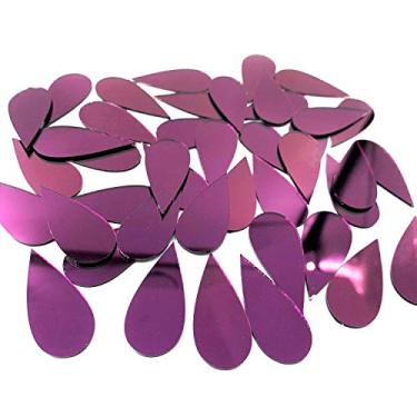 Imagem de CHENRUI 100 peças de espelhos de lágrima longa para artesanato em mosaico (roxo)