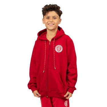 Imagem de Moletom Juvenil Canguru Aberto Internacional Escudo Bordado