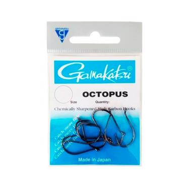 Imagem de Kit Anzol Gamakatsu Octopus Black Super Resistente nº1/0 3 Cartelas 18 Unidades