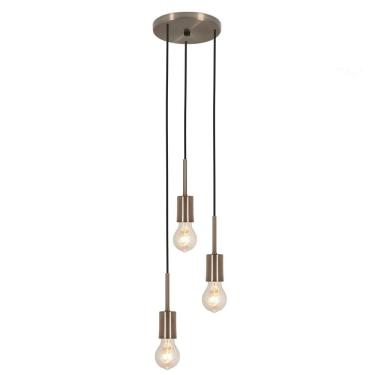 Imagem de Pendente Teto Luminária Triplo Cabeceira Quarto Bronze E27