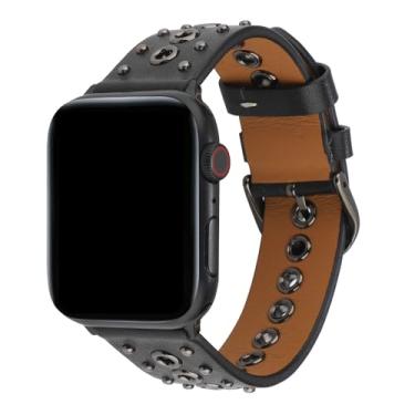 Imagem de Pulseira Punk Preta LTimports, compatível com Apple Watch 49mm/45mm/44mm/42mm e Ultra/Ultra 2 (Preto)