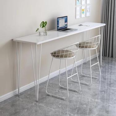 Imagem de Mesa de bar, mesa de jantar de cozinha, (banco não incluído), mesa de balcão com altura, mesa de bar estreita e longa, fácil de montar. Mesa de centro de jantar para espaço estreito, sala de