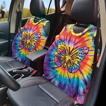 Imagem de GOSTONG Colete de capa de assento de carro com estampa tie-dye de borboleta para homens e mulheres, respirável, acessórios de decoração