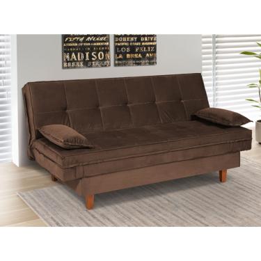 Imagem de Sofá Cama 3 Lugares 192cm Veludo Holanda Berflex - Marrom