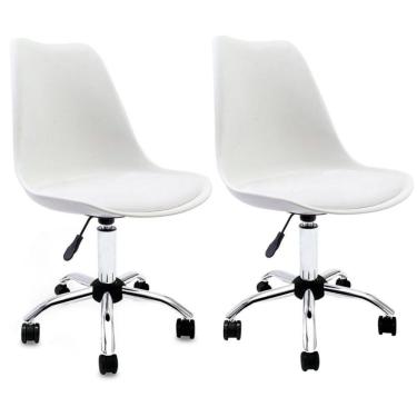 Imagem de Conjunto 2 Cadeira Saarinen  Office Cromada Branca