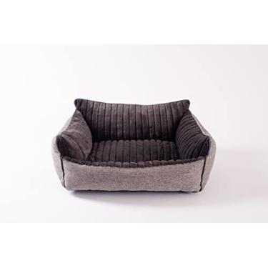 Imagem de LeftPinexP.L.A.Y. Cama de dia com borda profunda, cama de veludo para filhotes e cães pequenos com laterais reforçadas – bordas elevadas, almofada de espuma viscoelástica, antiderrapante, lavável na