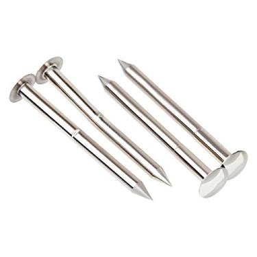 Imagem de Pinewood Car Axles: (Two) 2.5 Degree Bent for Rail Riding, Plus (Two) Straight; All Machined and Polished and with Increased Head Diameter to Reduce Friction and Increase Speed