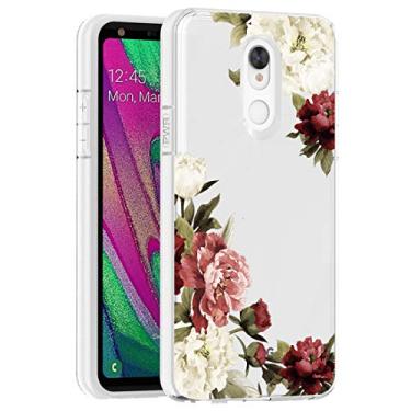 Imagem de Ueokeird Capa para LG Stylo 5, capa para LG Stylo 5X, capa para LG Stylo 5V, capa protetora fina à prova de choque transparente com estampa floral macia flexível TPU para LG Stylo 5+ Plus (flor de