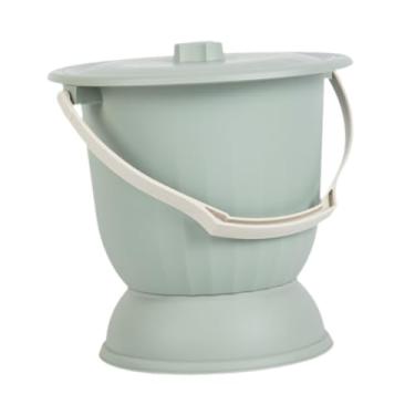 Imagem de Esquirla Escarradeira com tampa, bacia portátil, vaso sanitário portátil espesso, mictório noturno, vaso sanitário para mulheres, homens e mulheres, Verde