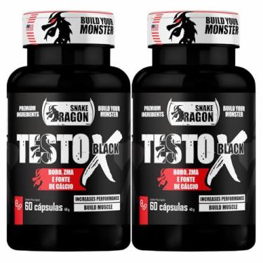 Imagem de Kit 2x Vitaminas e Minerais X Black 60 Capsulas Masculino Feminino Suplemento em Cáps Boro Magnésio Vitamina B6 B12 e D 100% Natural Fonte de Calcio Rico em Zinco Niacina Importado - Snake Dragon