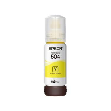 Imagem de Garrafa de Tinta Epson T504 Amarelo Original Refil, Amarelo, 70ml