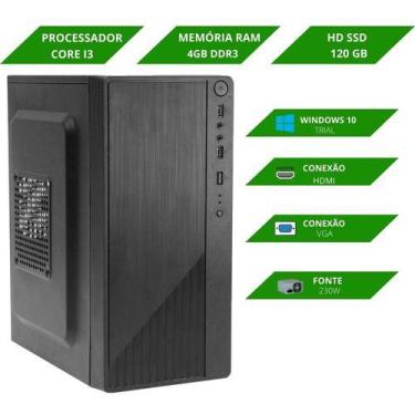 Imagem de Computador Basico Simples Barato Core I3, 4gb, Ssd 120gb Nfe - TWO BRO