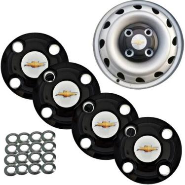 Imagem de Jogo Calota Central Tampinha roda GM corsa celta onix prisma aro 13 14