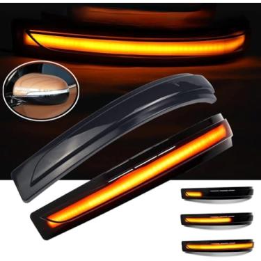 Imagem de Hacreyatu Luzes de seta sequenciais de seta com espelho lateral de LED dinâmico, indicador de espelho retrovisor lateral piscante, lâmpada repetidora, para Kia Sorento 2016-2020