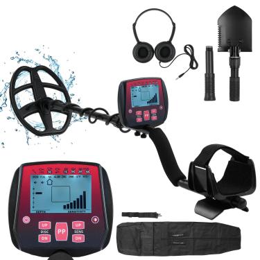 Imagem de Weytoll GC-1073 Detector de metais subterrâneos de alta sensibilidade à prova d'água Detectores dourados leves com visor LCD, 3 modos detectados, 8 categorias de exploração de tesouros de metal ao ar