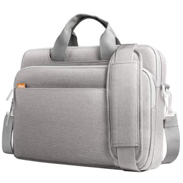 Imagem de JETech 15 15,6 16 Polegadas Bolsa para Laptop, Capa de Proteção para Computador Prova D'água Compatível com MacBook Air/Pro 15/16, Surface Book 3/2 15, Dell Inspiron 15,6 (Cinza Claro)