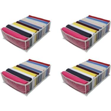 Imagem de Kit 4 Colmeia Organizador de Gaveta para Camiseta, Calça Legging, Pija