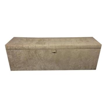 Imagem de Calçadeira Baú Julia 140 Para Cama de Casal - Negromonte Store, Bege E
