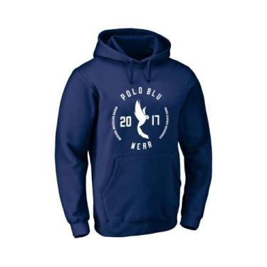 Imagem de Moletom Masculino Polo Blu Canguru Casual Capuz Confortável, M, Marinh