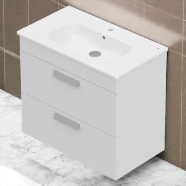 Imagem de Gabinete para Banheiro 80x45cm com Lavatório 2 Gavetas Debba Roca