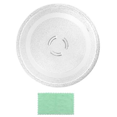 Imagem de LUBIYACK Substituição de placa de micro-ondas de vidro de 40 cm para W10818723 4375405 Bandeja giratória de forno com design em forma de Y para melhor reaquecimento e distribuição uniforme de calor
