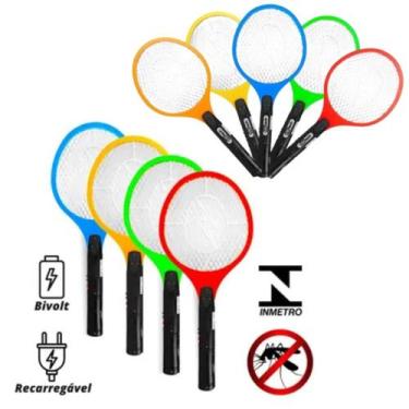 Imagem de Raquete Elétrica Mata Pernilongo Dengue - Recarregável Bivolt - AL