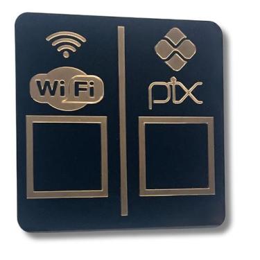 Imagem de PAREDE DUPLO WI-FI - PIX - Preto com Bronze - Lm Balcoes