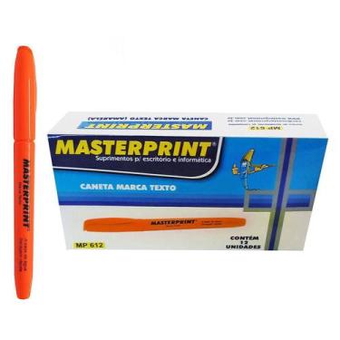 Imagem de Caneta Marca Texto Laranja com Ponta Chanfrada Masterprint MP612 Pince