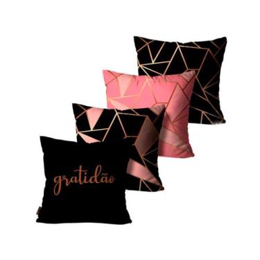 Imagem de Kit 4 Capas para Almofadas Abstrato Multicolors 45x45cm - mdecore