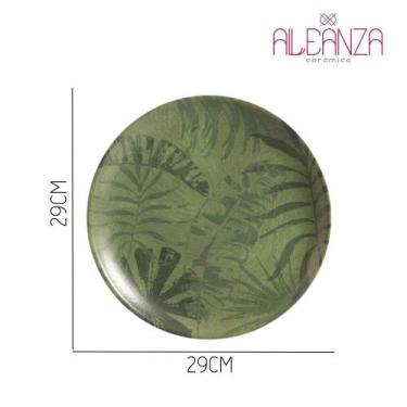 Imagem de Jogo 2 Prato Raso de Cerâmica Coup Palm Tree Olive Alleanza