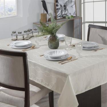 Imagem de Toalha de Mesa Retangular 8 Lugares Viena Pérola 1,60mX2,70m - Branil,