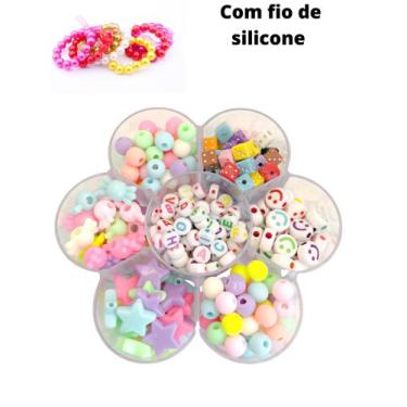 Imagem de Kit Miçanga Infantil completo Para Pulseira e acessórios Florzinha. - 