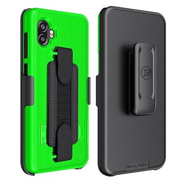 Imagem de Wireless ProTech Capa compatível com Samsung Galaxy XCover6 Pro (SM-G736), combo de capa e clipe de cinto com alça de mão e protetor de tela (verde limão)