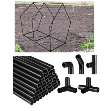 Imagem de Sawysine Conjunto de 102 peças de projetos de PVC DIY incluído 60 peças de tubo de PVC de 60 cm e 42 acessórios de tubulação de conexão para primavera, casa, estufa, jardim, fazenda, oficina, verão